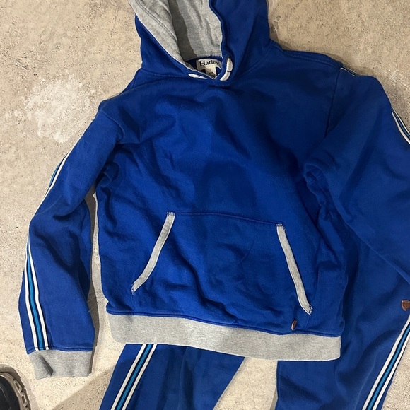 Hatley Blue and Gray Kids Hoodie and Jogger Set - Picture 4 of 6